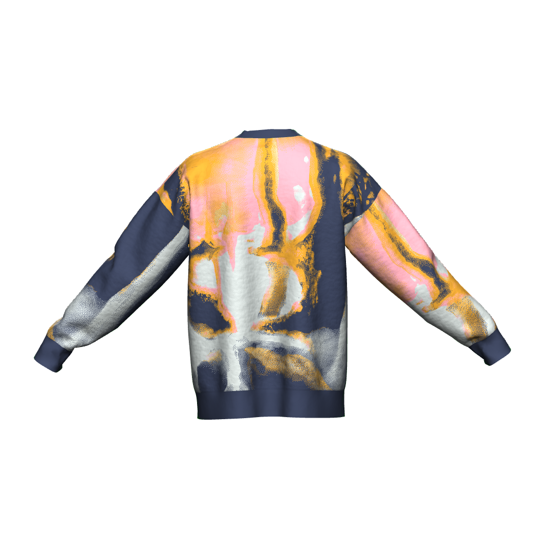Unisex Jacquard Crewneck Knitted Sweater Relaxed Fit - JUX