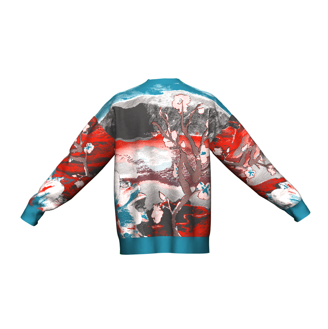 Unisex Jacquard Crewneck Knitted Sweater Relaxed Fit - JUX