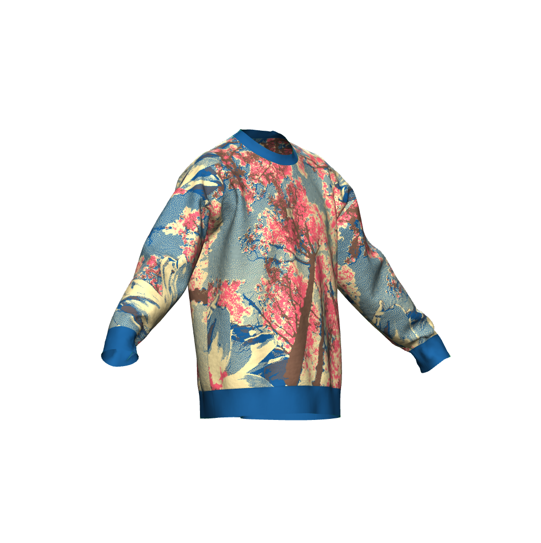 Unisex Jacquard Crewneck Knitted Sweater Relaxed Fit - JUX