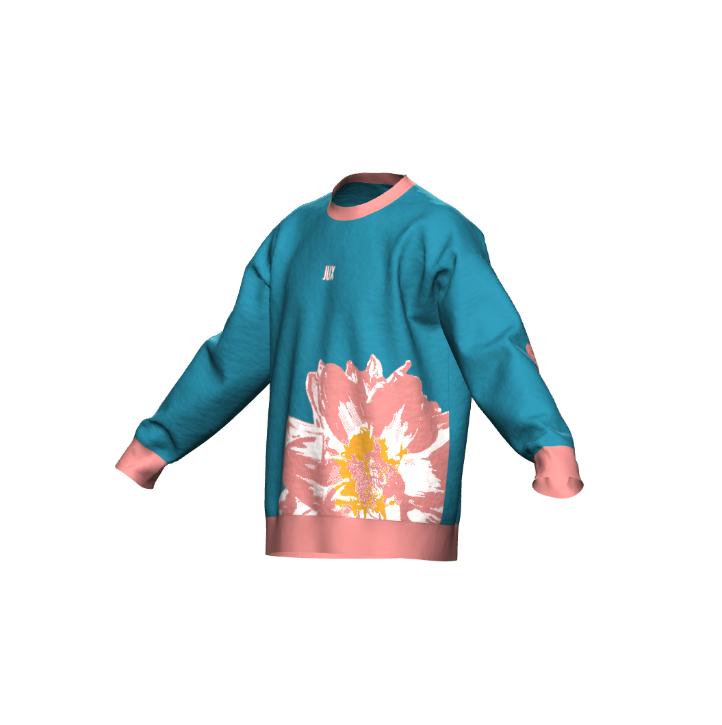 Unisex Jacquard Crewneck Knitted Sweater Relaxed Fit - JUX