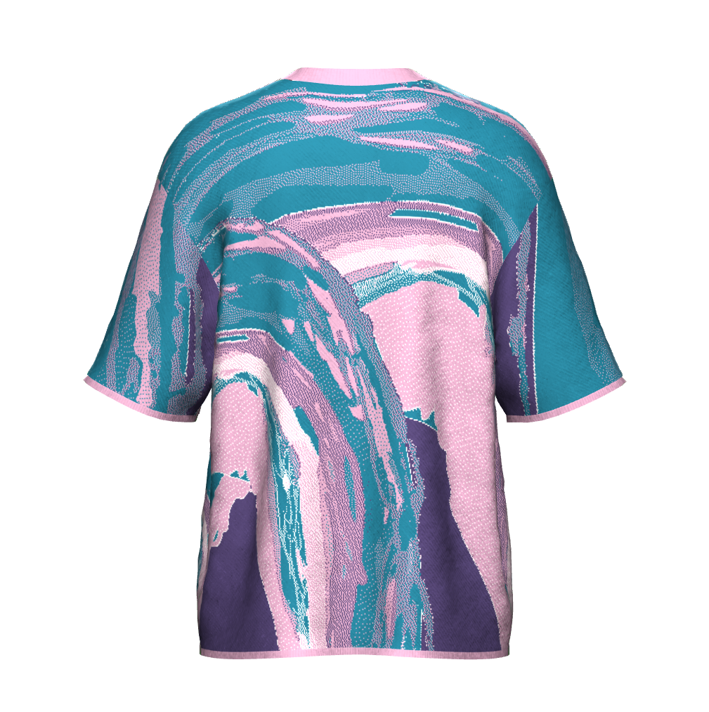 Unisex Jacquard Crewneck Short Sleeve Knitted Sweater - JUX