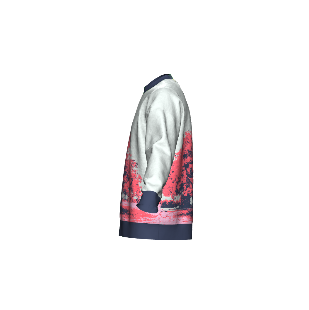 Unisex Jacquard Crewneck Knitted Sweater Relaxed Fit - JUX