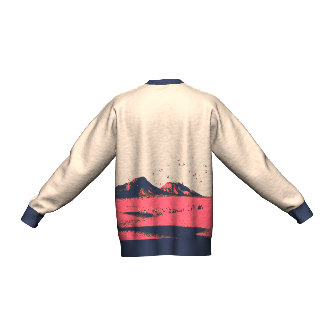 Unisex Jacquard Crewneck Knitted Sweater Relaxed Fit - JUX
