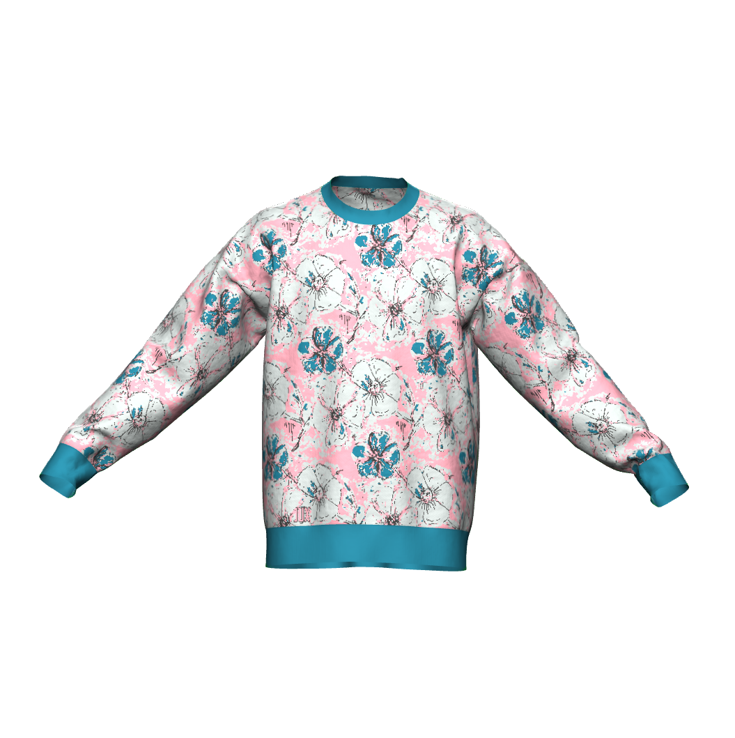 Unisex Jacquard Crewneck Knitted Sweater Relaxed Fit - JUX