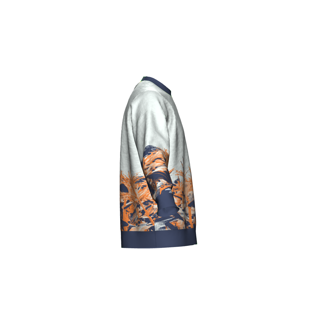 Unisex Jacquard Crewneck Knitted Sweater Relaxed Fit - JUX