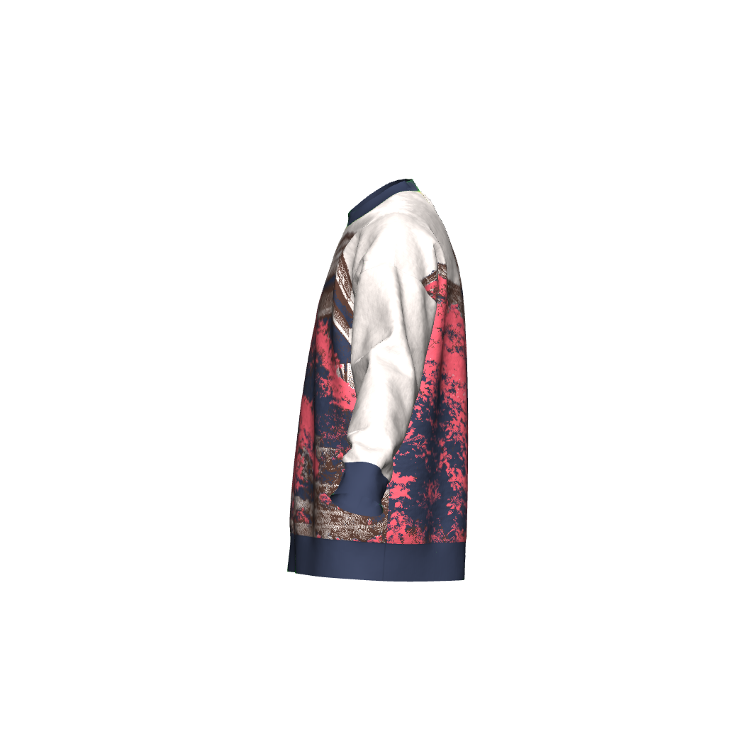 Unisex Jacquard Crewneck Knitted Sweater Relaxed Fit - JUX