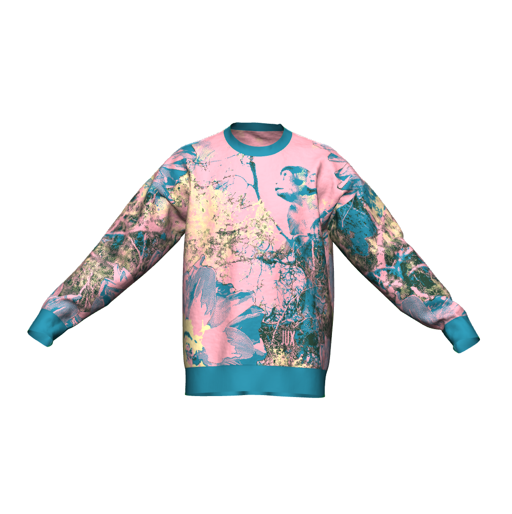 Unisex Jacquard Crewneck Knitted Sweater Relaxed Fit - JUX