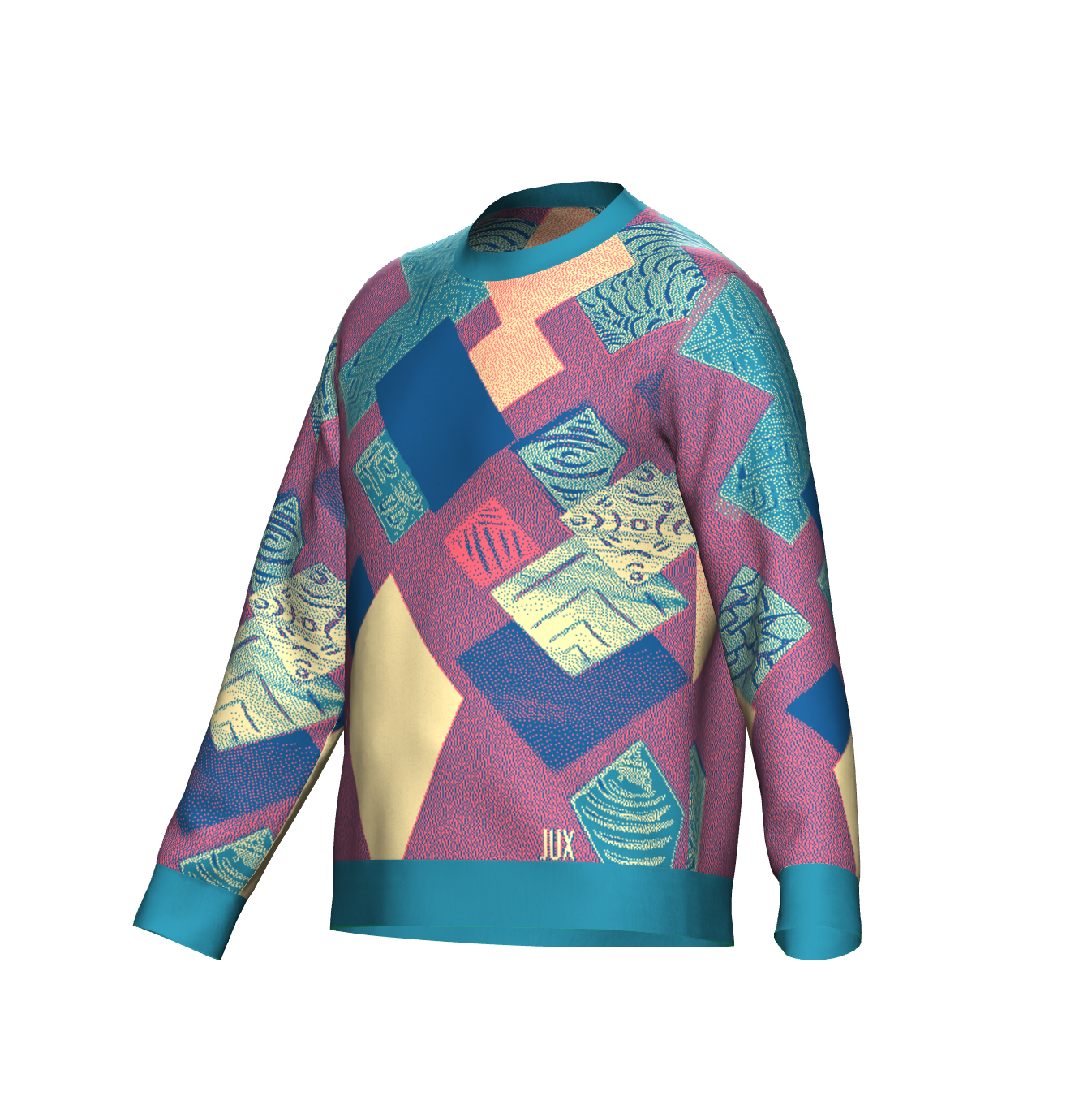 Unisex Jacquard Crewneck Knitted Sweater Classic Fit - JUX