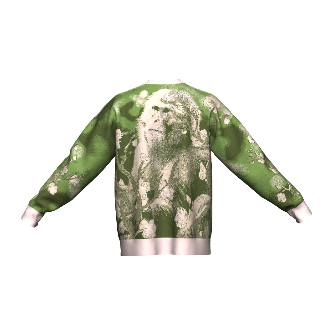Unisex Jacquard Crewneck Knitted Sweater Relaxed Fit - JUX