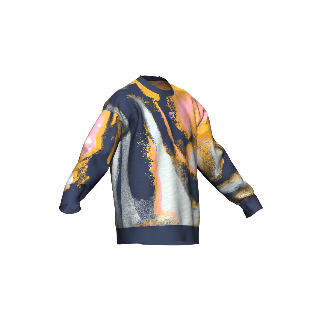 Unisex Jacquard Crewneck Knitted Sweater Relaxed Fit - JUX