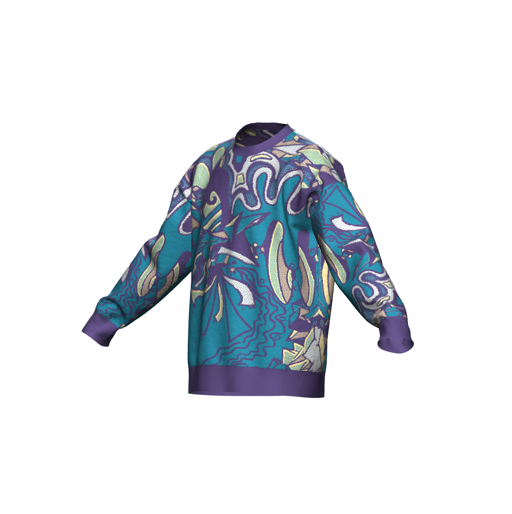 Unisex Jacquard Crewneck Knitted Sweater Relaxed Fit - JUX
