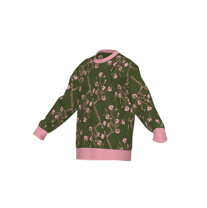 Unisex Jacquard Crewneck Knitted Sweater Relaxed Fit - JUX