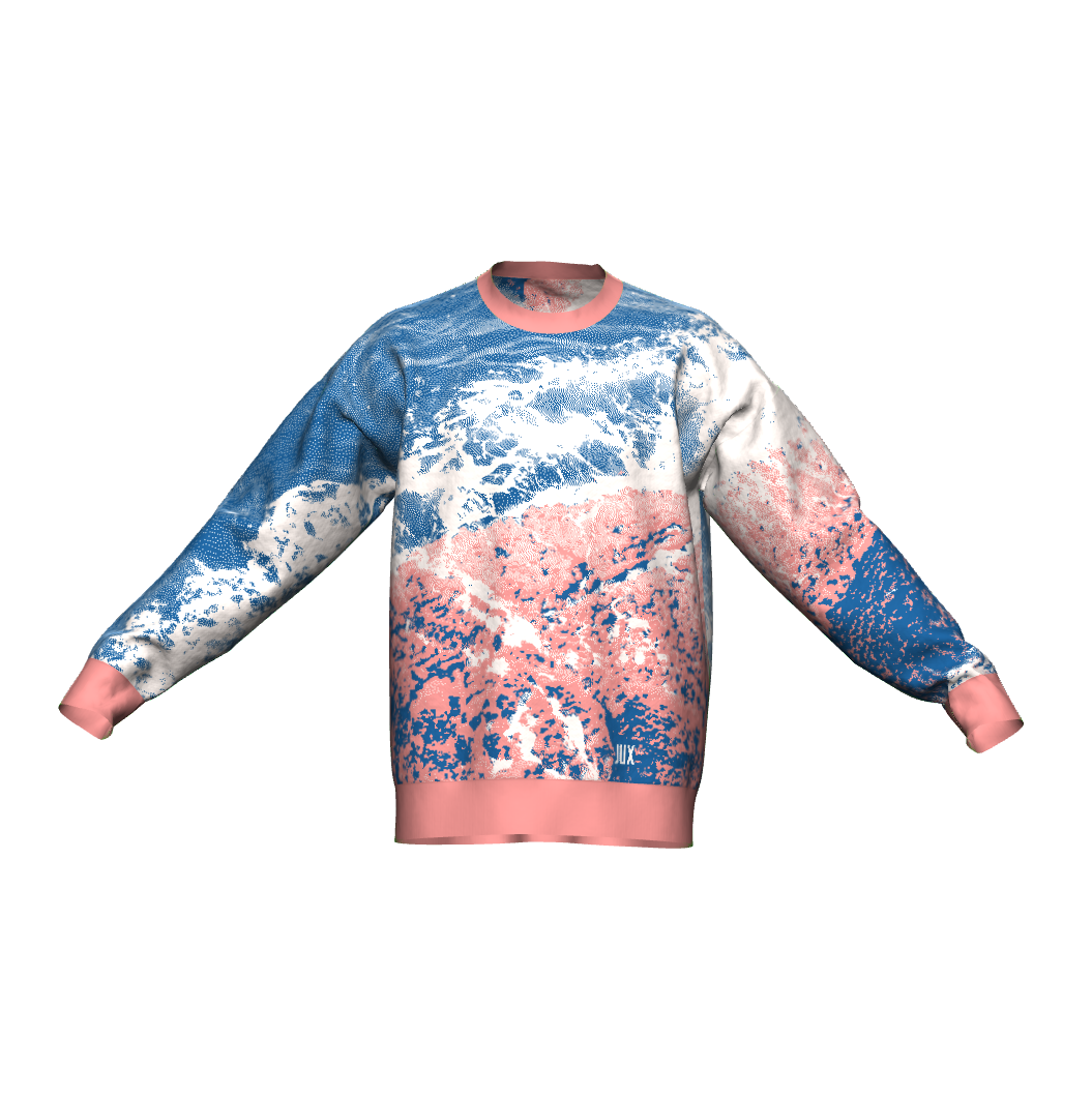 Unisex Jacquard Crewneck Knitted Sweater Relaxed Fit - JUX