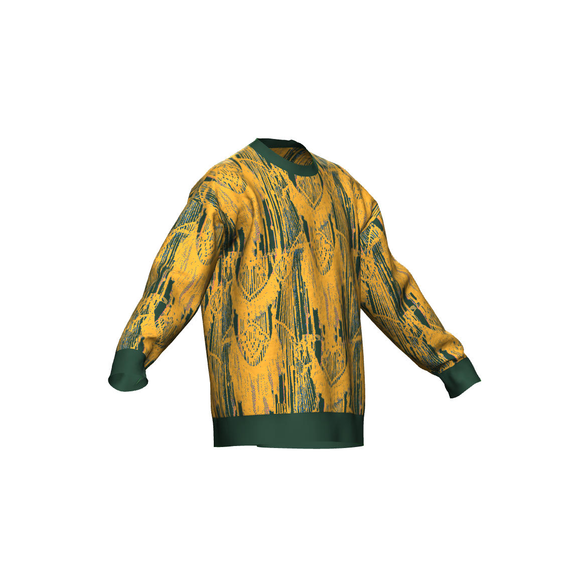 Unisex Jacquard Crewneck Knitted Sweater Relaxed Fit - JUX