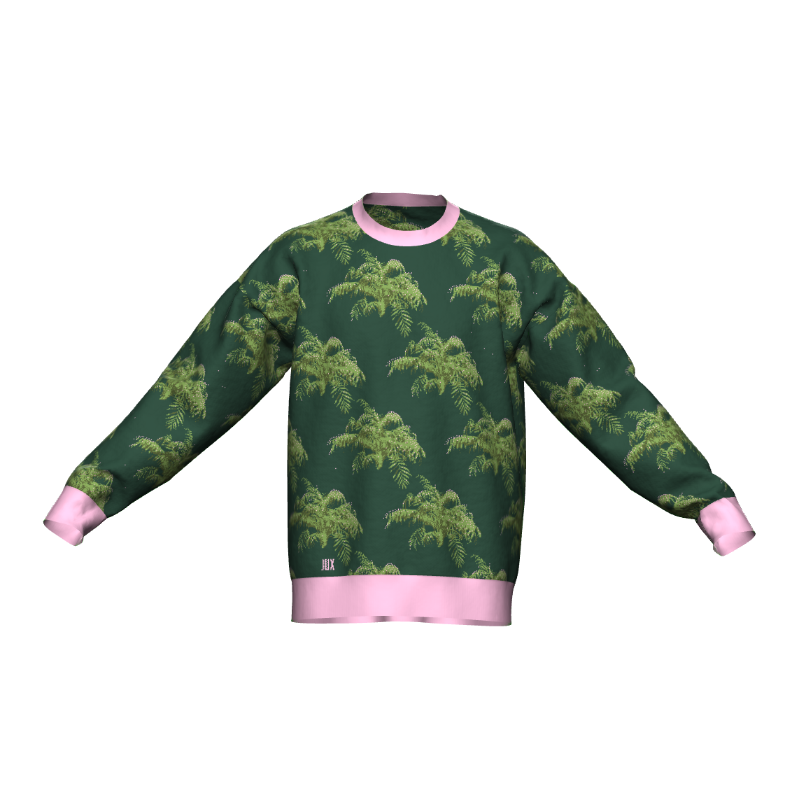 Unisex Jacquard Crewneck Knitted Sweater Relaxed Fit - JUX