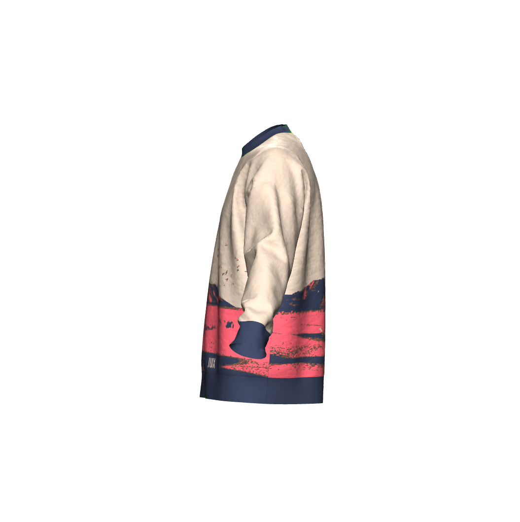 Unisex Jacquard Crewneck Knitted Sweater Relaxed Fit - JUX