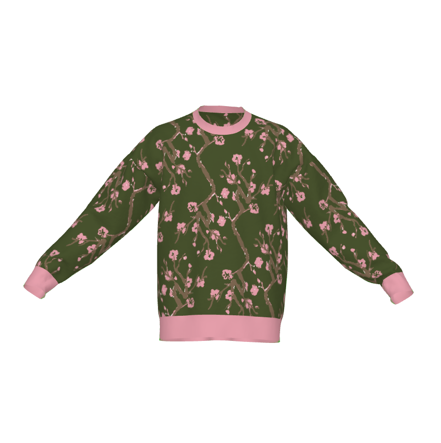 Unisex Jacquard Crewneck Knitted Sweater Relaxed Fit - JUX