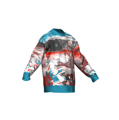 Unisex Jacquard Crewneck Knitted Sweater Relaxed Fit - JUX
