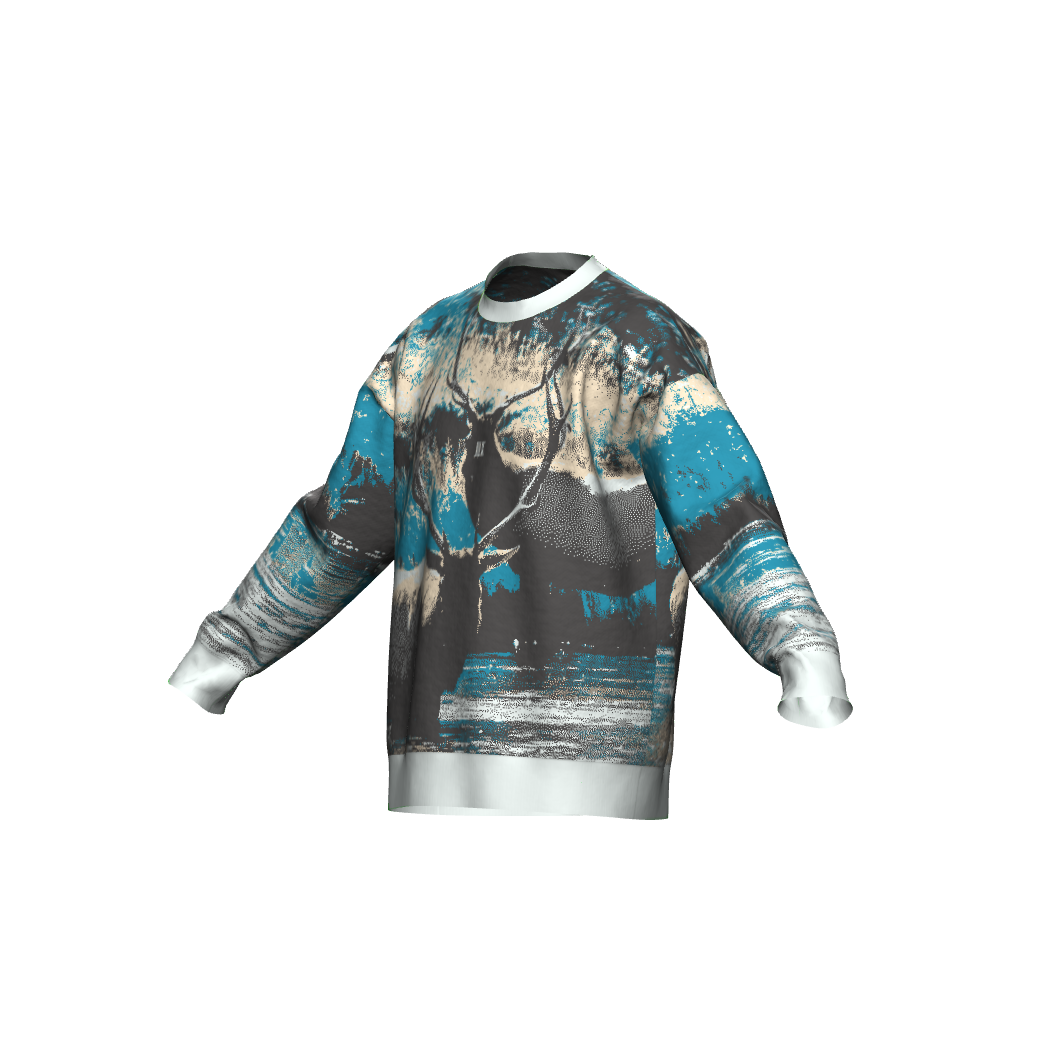 Unisex Jacquard Crewneck Knitted Sweater Relaxed Fit - JUX
