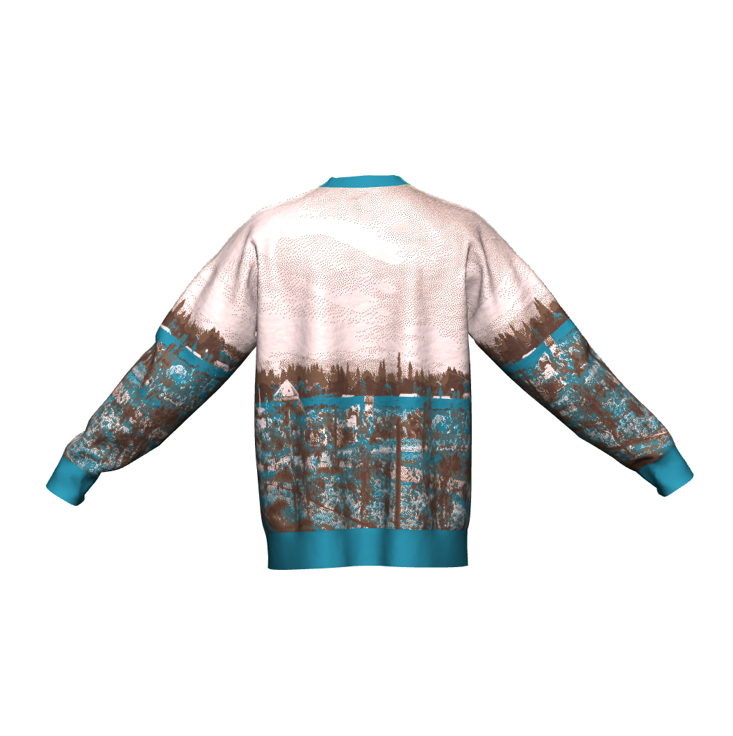 Unisex Jacquard Crewneck Knitted Sweater Relaxed Fit - JUX