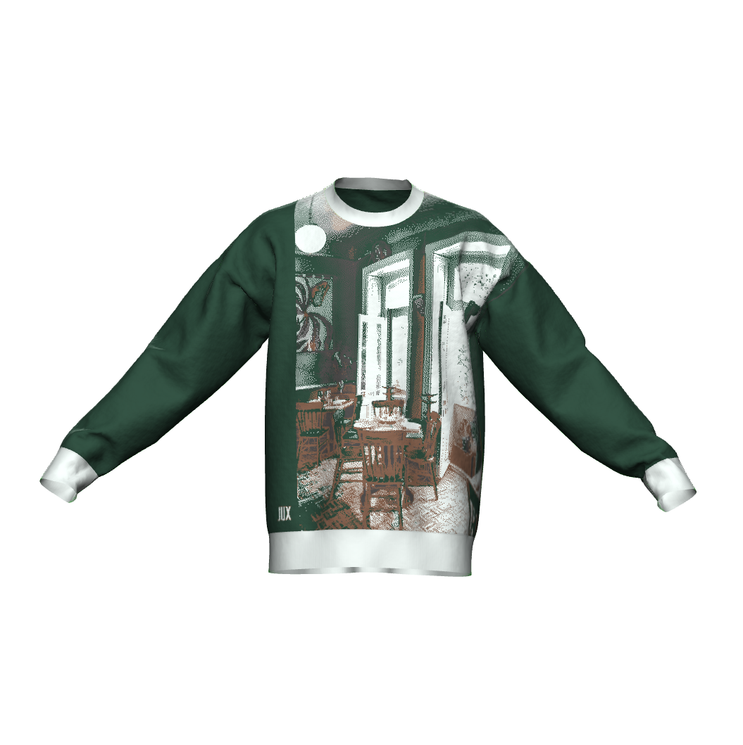 Unisex Jacquard Crewneck Knitted Sweater Relaxed Fit - JUX