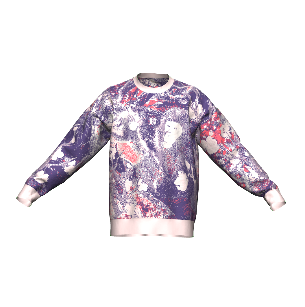 Unisex Jacquard Crewneck Knitted Sweater Relaxed Fit - JUX