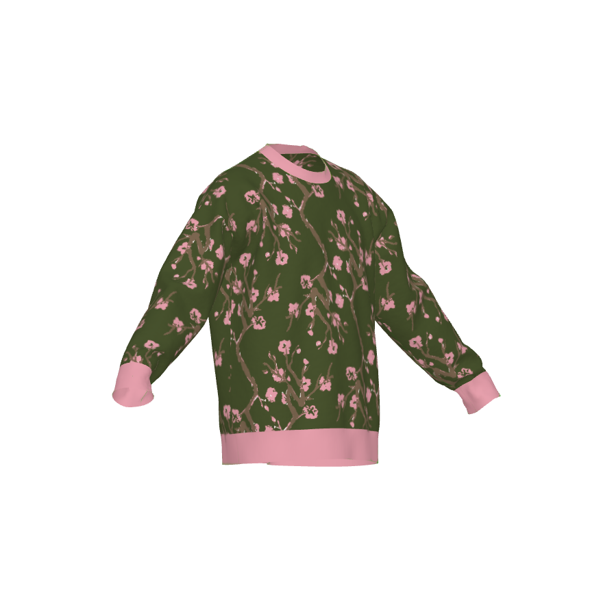 Unisex Jacquard Crewneck Knitted Sweater Relaxed Fit - JUX