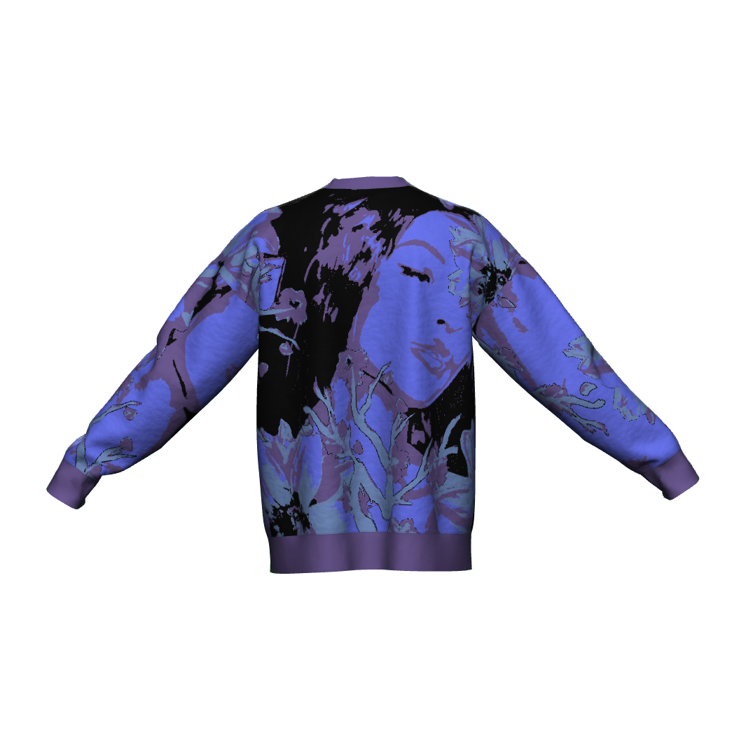 Unisex Jacquard Crewneck Knitted Sweater Relaxed Fit - JUX