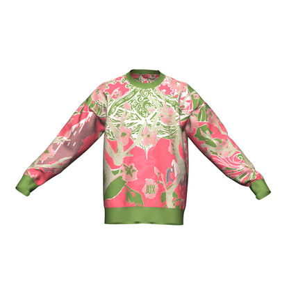 Unisex Jacquard Crewneck Knitted Sweater Relaxed Fit - JUX
