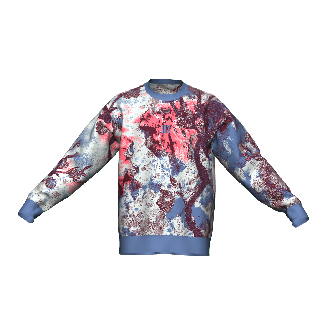 Unisex Jacquard Crewneck Knitted Sweater Relaxed Fit - JUX