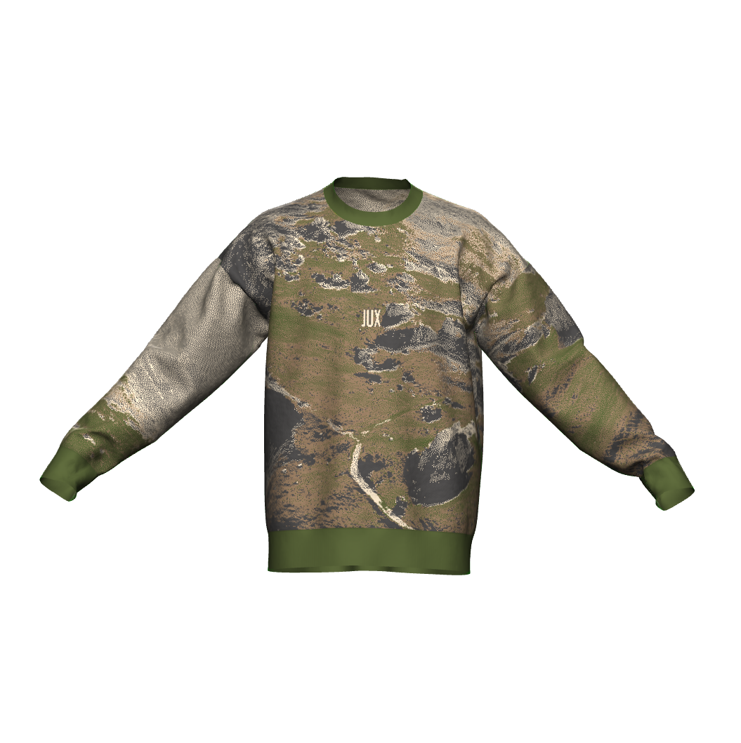 Unisex Jacquard Crewneck Knitted Sweater Relaxed Fit - JUX