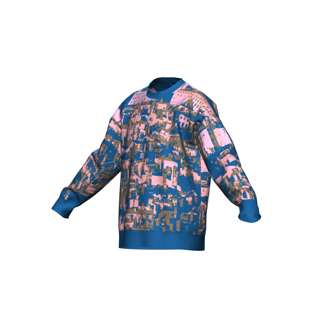 Unisex Jacquard Crewneck Knitted Sweater Relaxed Fit - JUX