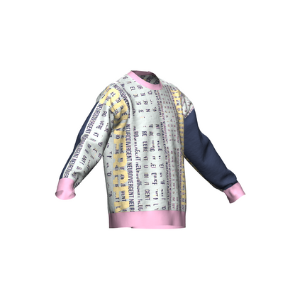 Unisex Jacquard Crewneck Knitted Sweater Relaxed Fit - Neurodivergent