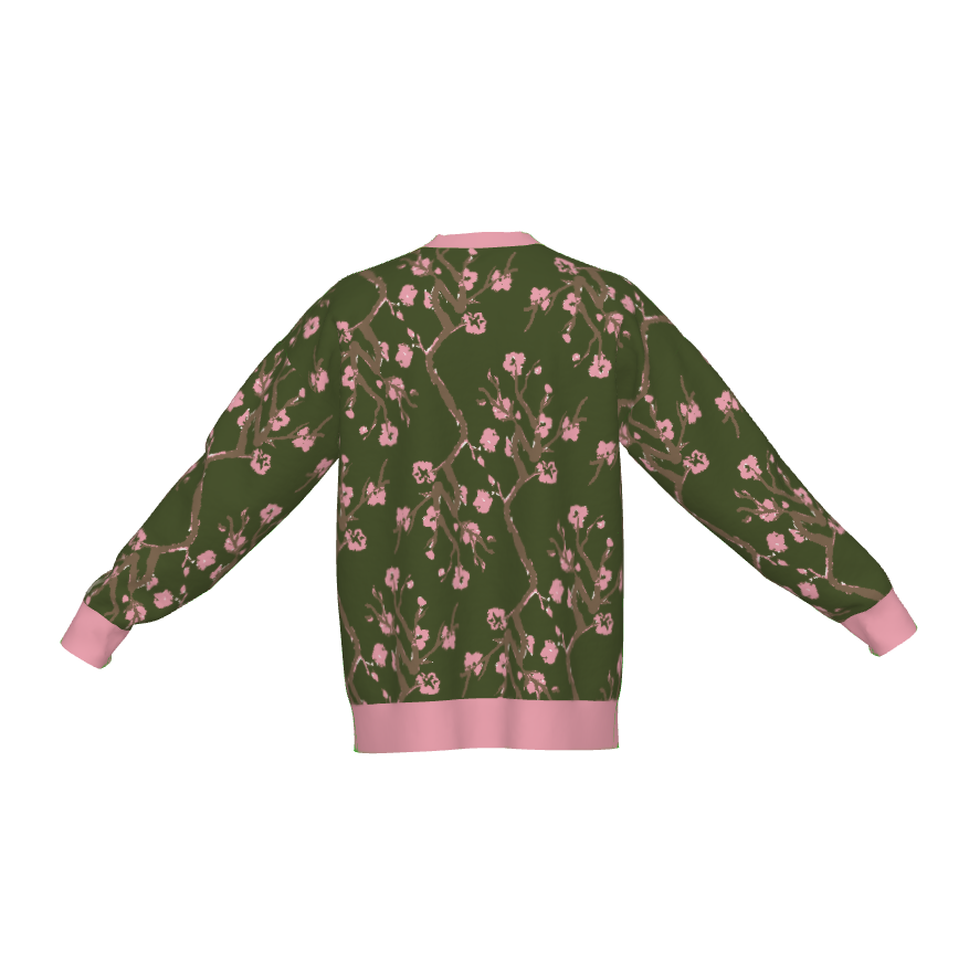 Unisex Jacquard Crewneck Knitted Sweater Relaxed Fit - JUX