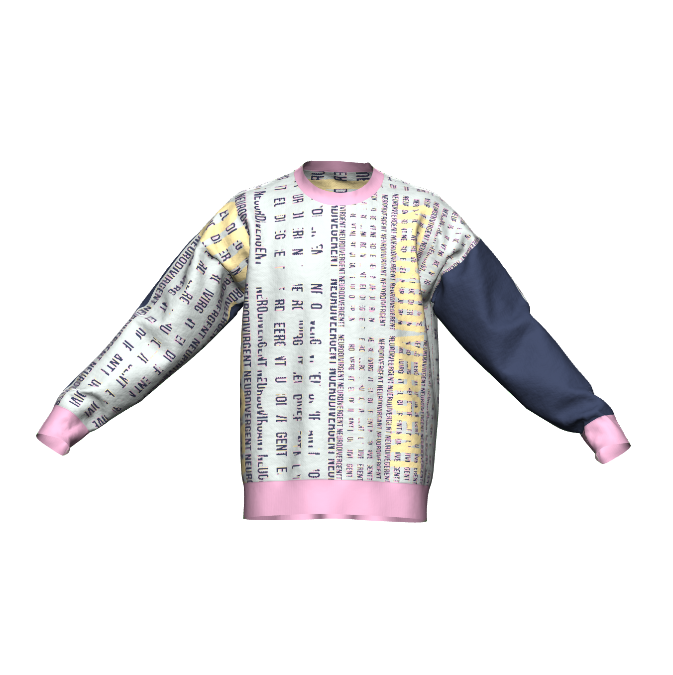 Unisex Jacquard Crewneck Knitted Sweater Relaxed Fit - Neurodivergent - JUX