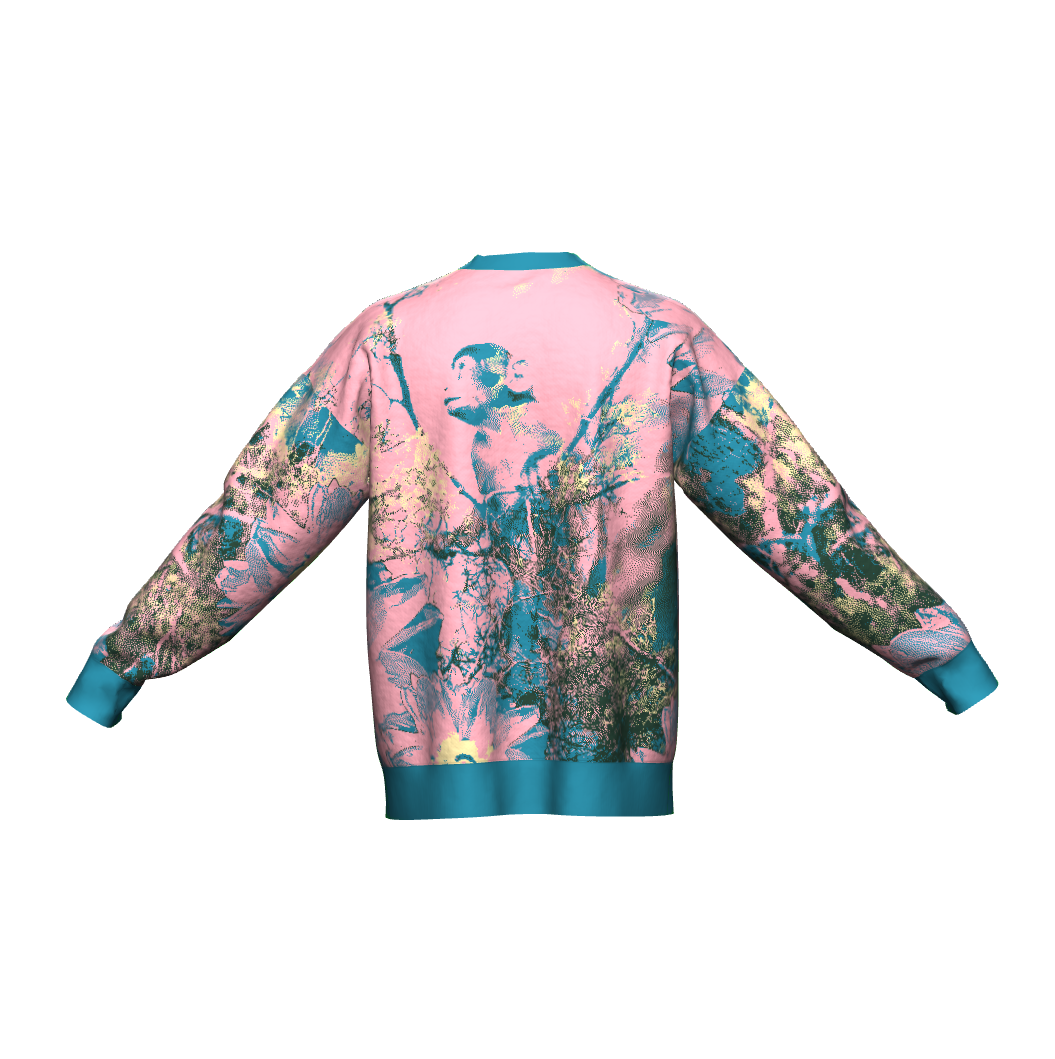 Unisex Jacquard Crewneck Knitted Sweater Relaxed Fit - JUX