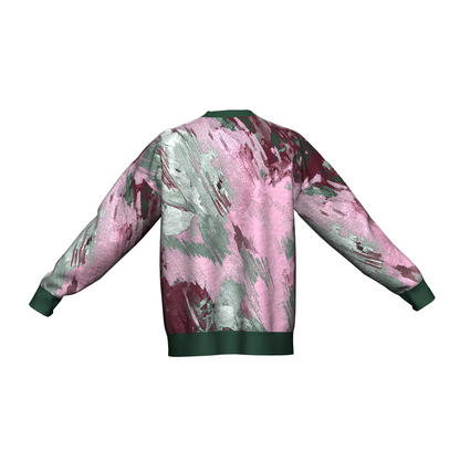 Unisex Jacquard Crewneck Knitted Sweater Relaxed Fit