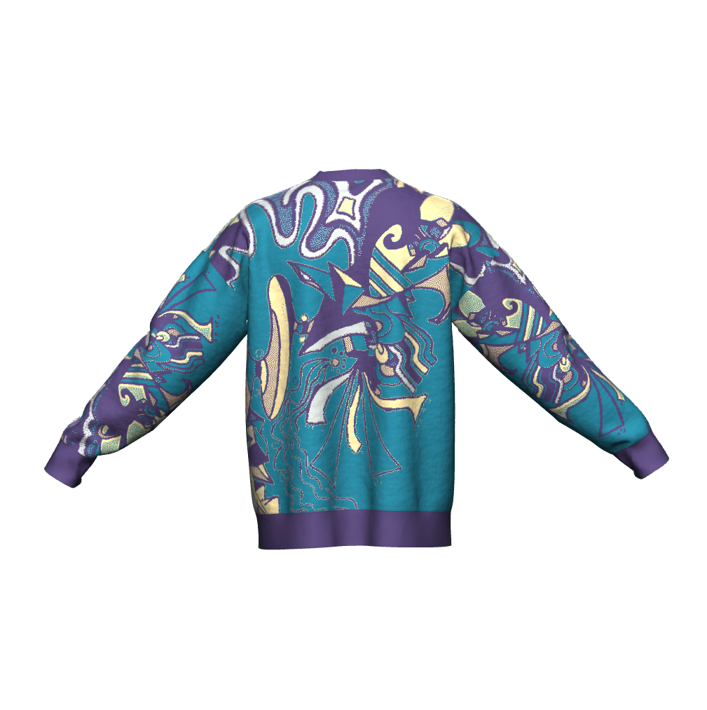 Unisex Jacquard Crewneck Knitted Sweater Relaxed Fit - JUX