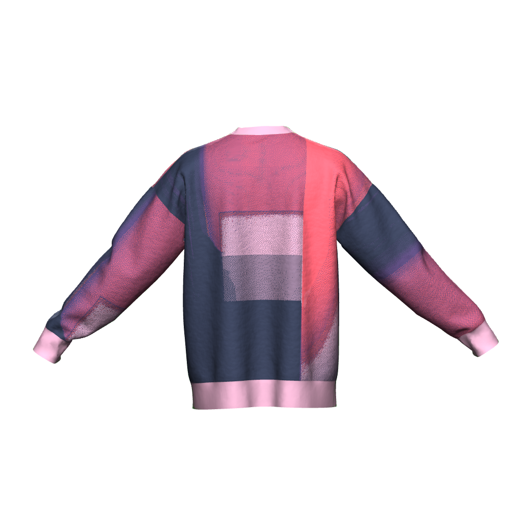 Unisex Jacquard Crewneck Knitted Sweater Relaxed Fit - JUX