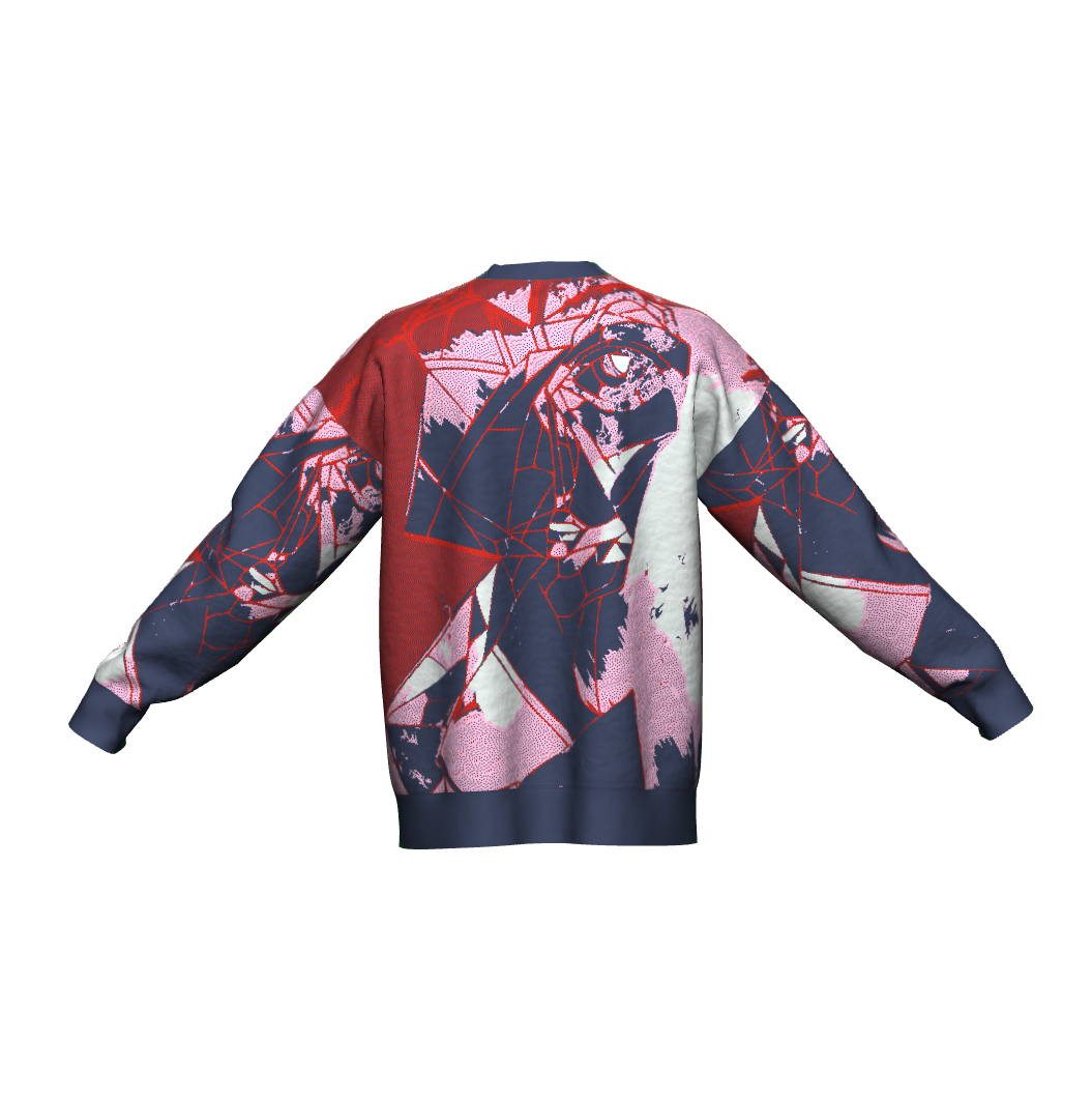 Unisex Jacquard Crewneck Knitted Sweater Relaxed Fit - JUX