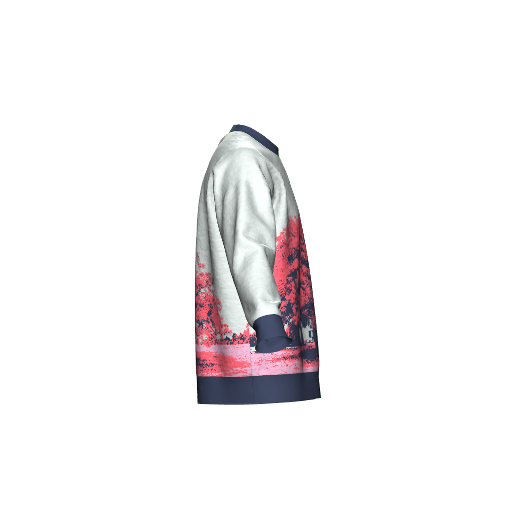 Unisex Jacquard Crewneck Knitted Sweater Relaxed Fit - JUX