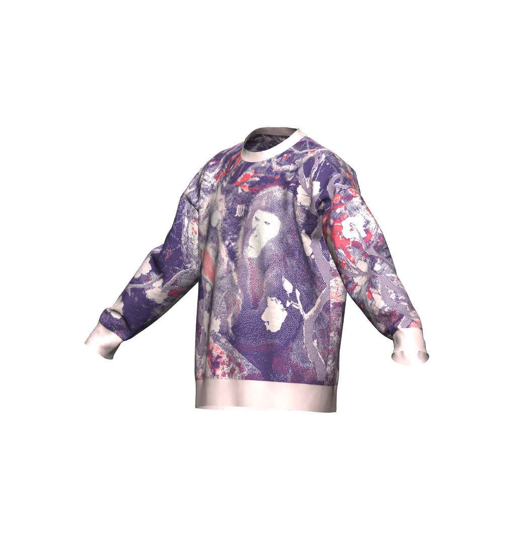 Unisex Jacquard Crewneck Knitted Sweater Relaxed Fit - JUX