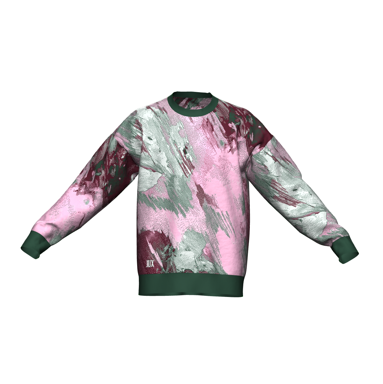 Unisex Jacquard Crewneck Knitted Sweater Relaxed Fit - JUX