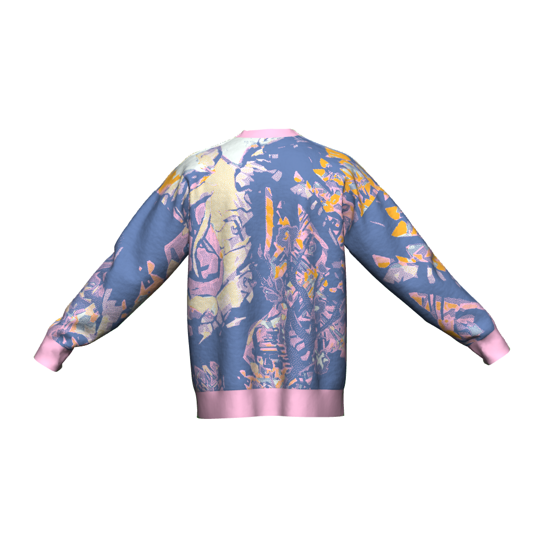Unisex Jacquard Crewneck Knitted Sweater Relaxed Fit - JUX