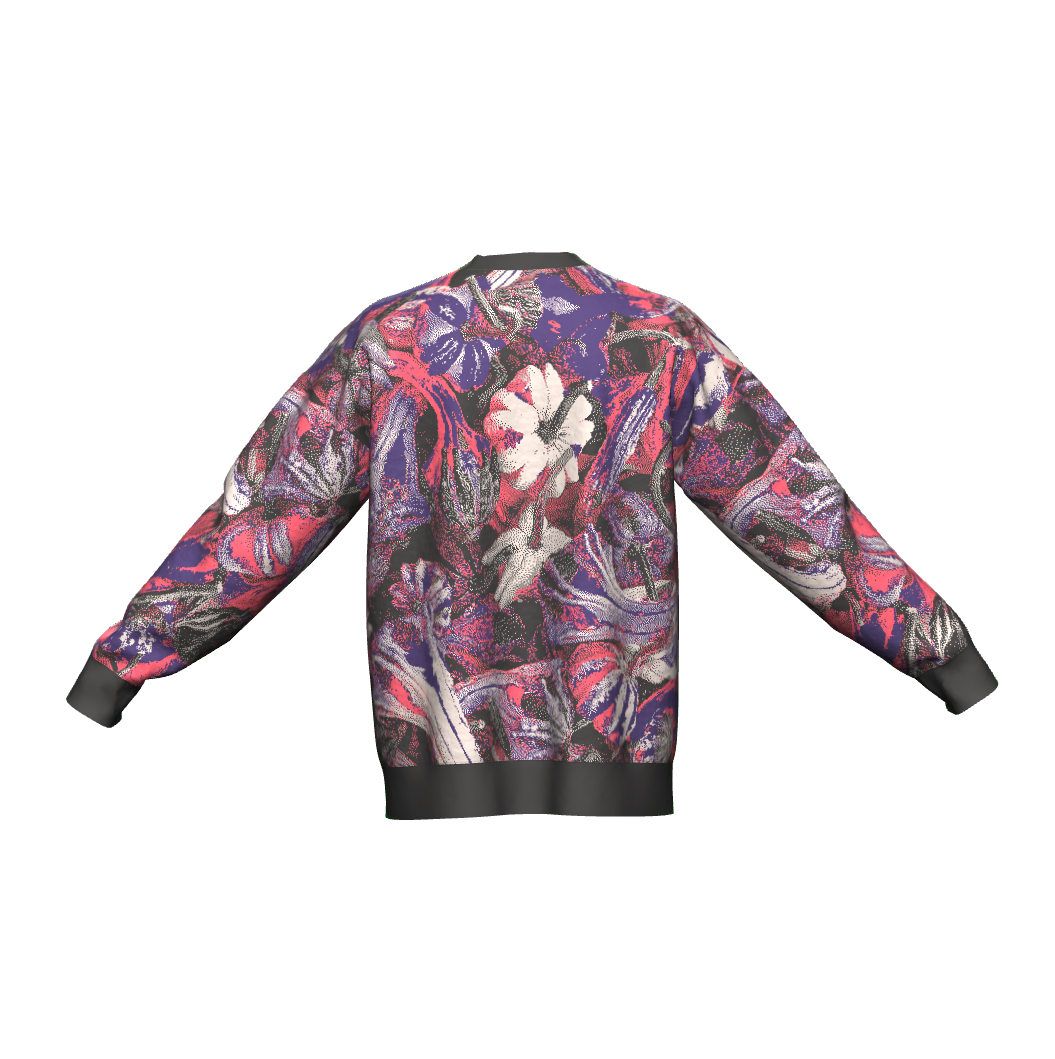 Unisex Jacquard Crewneck Knitted Sweater Relaxed Fit - JUX