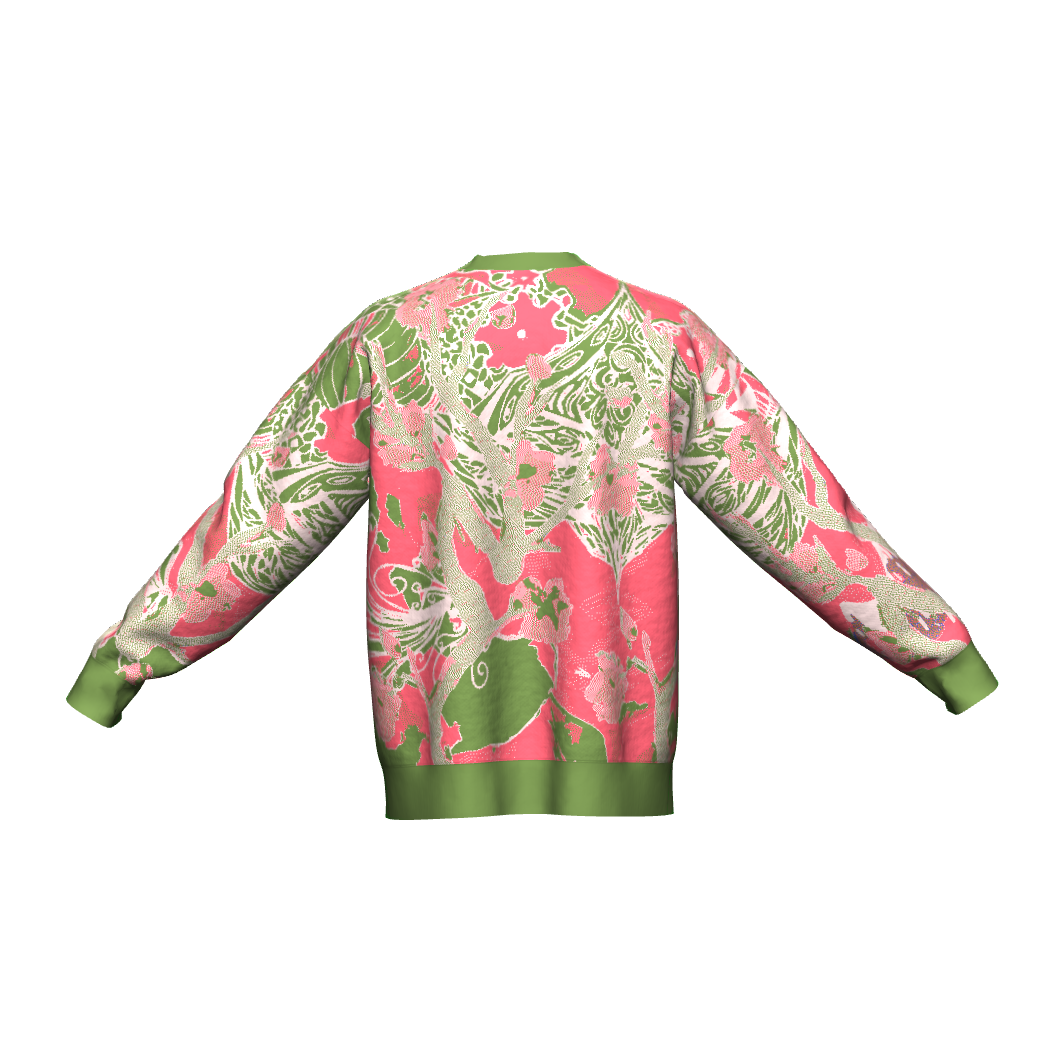 Unisex Jacquard Crewneck Knitted Sweater Relaxed Fit - JUX