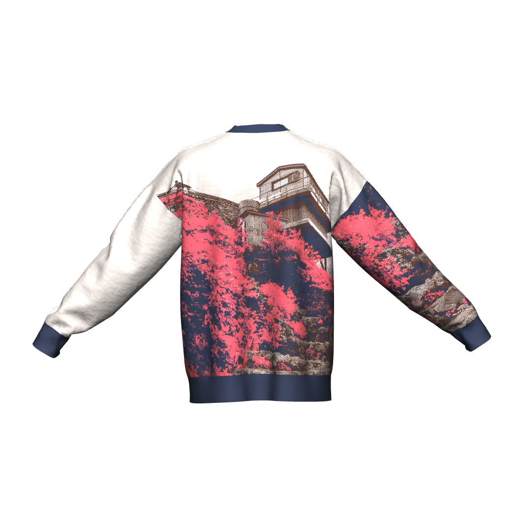 Unisex Jacquard Crewneck Knitted Sweater Relaxed Fit - JUX