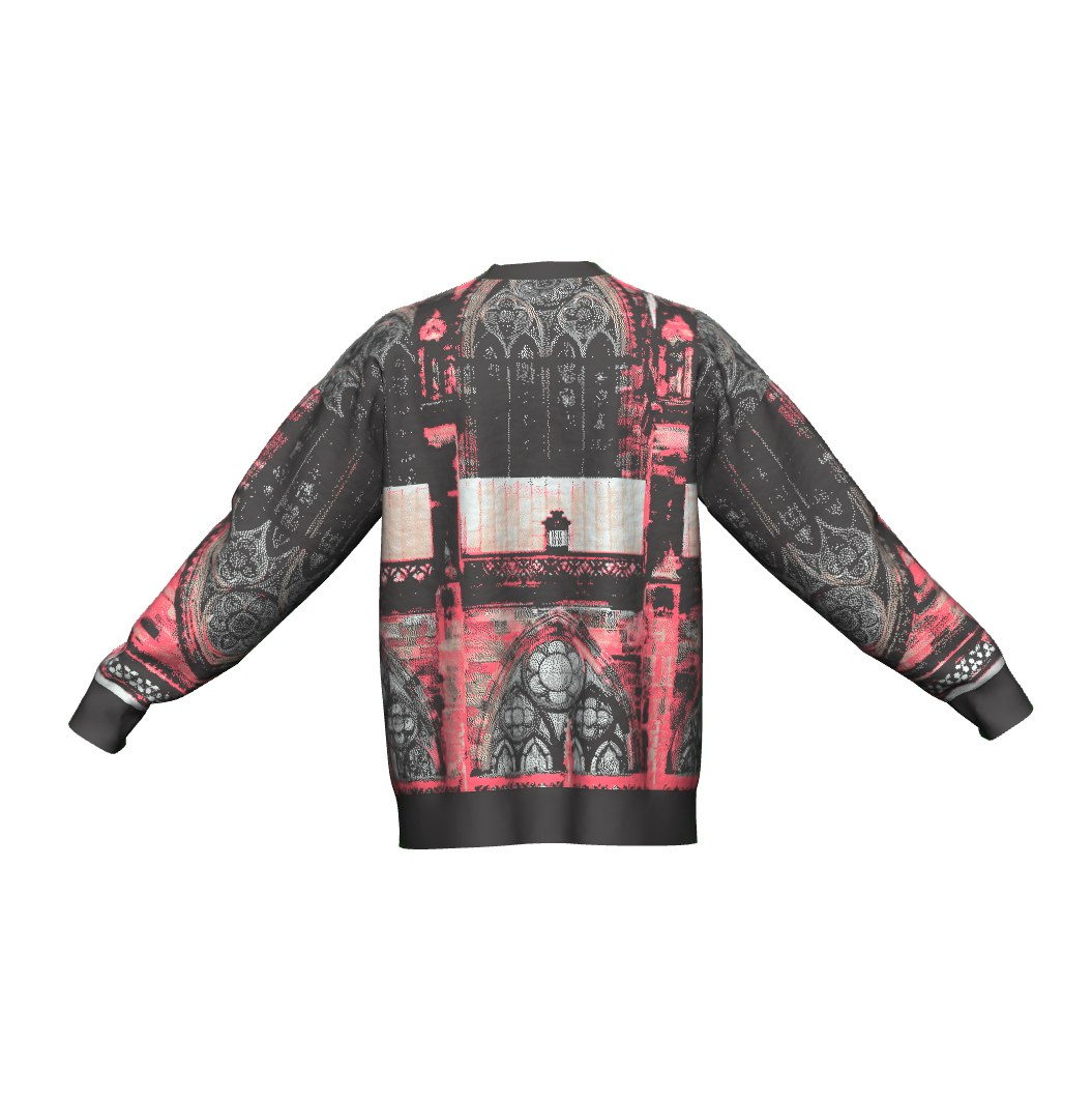 Unisex Jacquard Crewneck Knitted Sweater Relaxed Fit - JUX