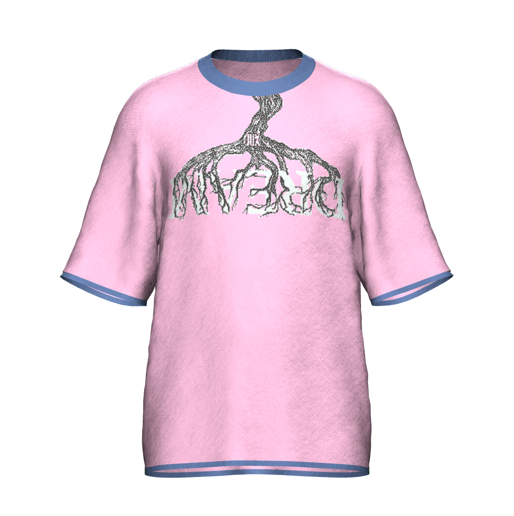 Unisex Jacquard Crewneck Short Sleeve Knitted Sweater - JUX