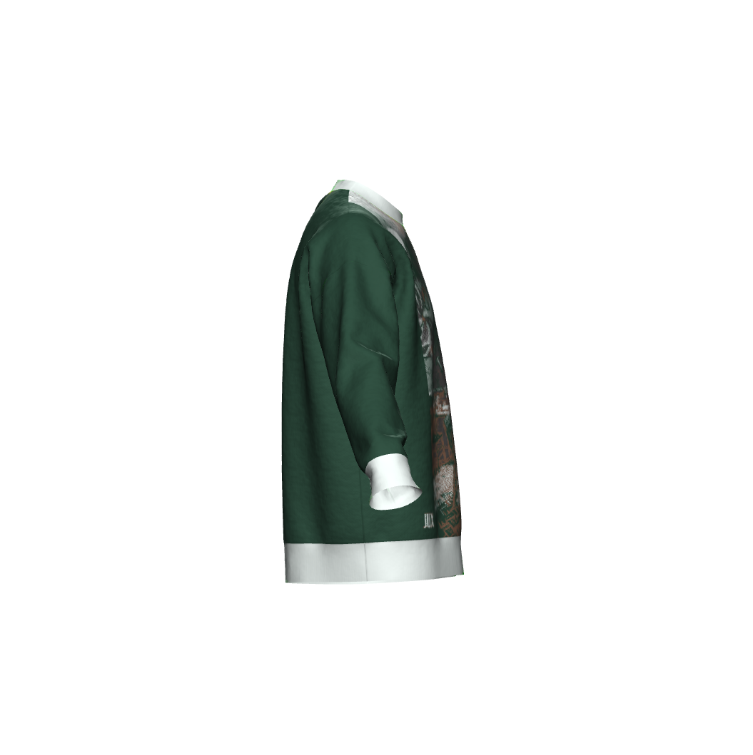 Unisex Jacquard Crewneck Knitted Sweater Relaxed Fit - JUX